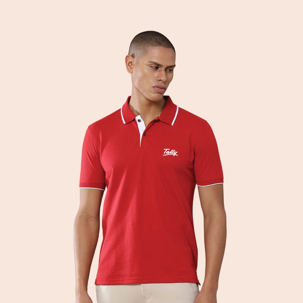 Greys&Blues Jacq Polo T-Shirt-Red with White
